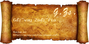 Gévay Zsófia névjegykártya
